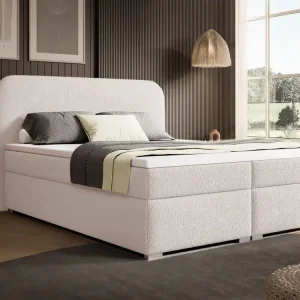 Weiß Boxspringbett 160x200 mit topper DESIGNO Echt