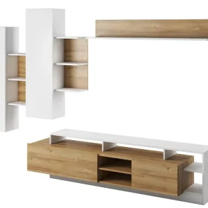 Wohnwand elegant und modern MONIAS Eiche Geprüft