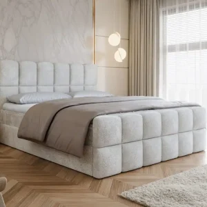 Wolken Boxspringbett mit zwei Bettkästen Grau 140x200 ARIA Kostenloser Rückversand