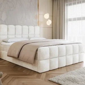 Wolken Boxspringbett mit zwei Bettkästen Weiß 180x200 ARIA Bestpreis