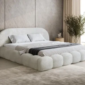 Top-Angebot Wolkenbett mit Bettkasten und Holzrahmen 120x200 Weiß OMBIS