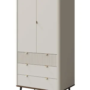 Versand Am Gleichen Tag Zweitüriger Schrank mit Schubladen LILIA Kaschmir + Nussbaum