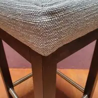 Garantierte Lieferung Toms Trendmoebel Design Barhocker Steffi echt Holz wenge gebeizt Stoff Chenille Grau