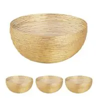 Obstkorb 4-teilig ø 30 cm H 13 cm Brotkorb Obstschale Metall rund gold dollce Top-Preis