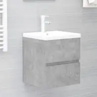 vidaXL Waschbeckenunterschrank Einbaubecken Betongrau Holzwerkstoff Schneller Versand