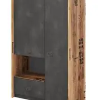 Zertifiziert Schrank Fargo FG04 Hochschrank Highboard Kommode mit 2 Türen und 1 Schublade