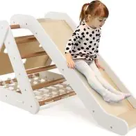 4 in 1 Kletterdreieck mit Rutsche, Klettergerüst aus Holz für Kinder ab 1 Jahre Nur Heute