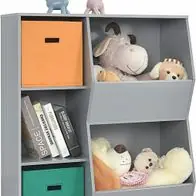 3-stöckiges Kinderregal, Eckregal modern zur Aufbewahrung, Bücherregal Kinder Gratis Versand