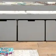 3 Schubkästen auf Rollen Bettschubladen Set Unterbettschublade Stauraum Grau Nur Für Kurze Zeit