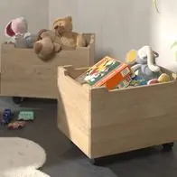 2 Rollcontainer auf Rollen Rollboxen Schubladenset Eiche massiv geölt Ausverkauf