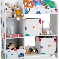 3-stückiger Kinderregal, freistehender Kinderzimmerregal mit 5 Fächern & 2 boxen Neu Im Sortiment