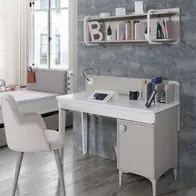 Abverkauf Alfa Schreibtisch in Weiß / Grau