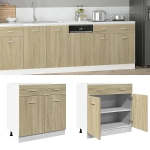Sale Schubunterschrank Lyon Sonoma-Eiche 80x46x81,5 cm Holzwerkstoff
