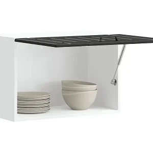 Rabatt Küchen-Hängeschrank Lucca Schwarz Holzwerkstoff