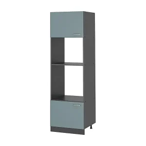 Zertifiziert Mikrowellenschrank blau-grau 60x57.2x206.8 r-line