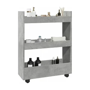 Aufbewahrungswagen Schmal 3 Etagen Betongrau Holzwerkstoff Nur Heute