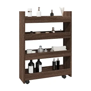 Aufbewahrungswagen Schmal 4 Etagen Eichen-Optik Holzwerkstoff Sofort Bestellen