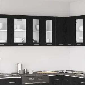 Billig Hängeschrank Schwarz Eichen-Optik 60 x 31 x 60 cm Holzwerkstoff