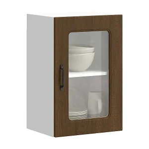 Abverkauf Küchen-Hängeschrank mit Glastür Kalmar Braun Eichen-Optik