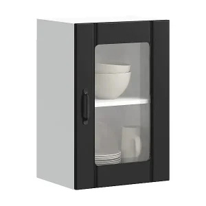 Angebot Küchen-Hängeschrank mit Glastür Lucca Schwarz