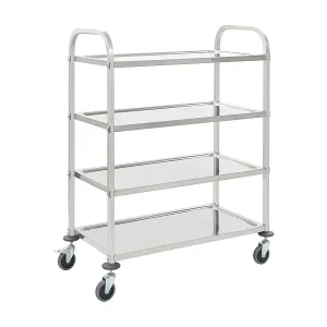 4-Stufiger Servierwagen 107 x 55 x 125 cm Edelstahl Kostenfreie Lieferung