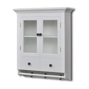 Bestseller Küchenhängeschrank mit Glastür Holz Weiß