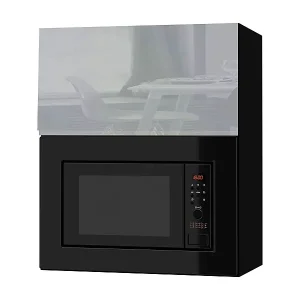 Zertifiziert MIKROWELLENUMBAUSCHRANK Avellino W2MK/60 grau Acryl Hochglanz / Schwarz 60 / 32,5 / 72cm