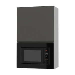 Zertifiziert MIKROWELLENUMBAUSCHRANK Avellino W4MK/60 Graphit Acryl Matt / Grau Matt 60 / 32,5 / 96cm