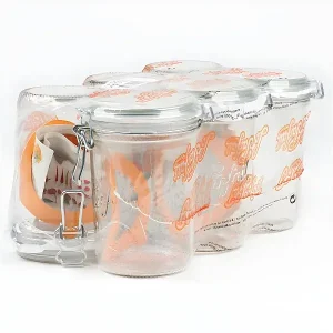 6er-Set Le Parfait Super Terrinen 1L aus Glas mit dichtem orangenem Gummiring, leichtes Ausformen, lange Haltbarkeit Ausverkauf
