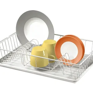 Abtropfgestell GERMATEX + Tablett WEISS 48x30 cm - Hergestellt in Italien Expressversand