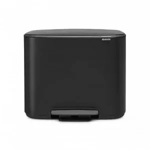 Abfalleimer mit Pedal Brabantia Bo 36L Mattschwarz Recycelt Kostenloser Rückversand