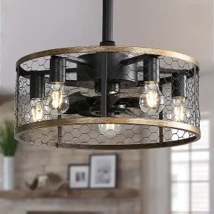 20 Zoll schwarzer Deckenventilator – Deckenventilator mit 7 ABS-Flügeln und Fernbedienung – für Wohnzimmer und Esszimmer Kracherpreis