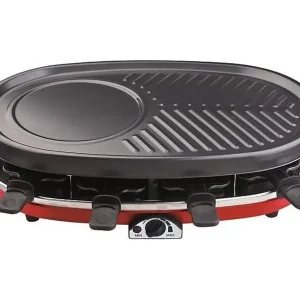 4in1Raclettegerät – 8 Personen – 6 MiniCrêpes – Grill – einstellbare Temperatur – 1500 W – abnehmbare Platten Finale Aktion