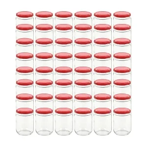 Drew MasonMarmeladengläser mit Rotem Deckel 48 Stk. 230 ml Top-Angebot