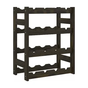 DaisyWeinregal für 16 Flaschen Schwarz Massivholz Kiefer Highlight