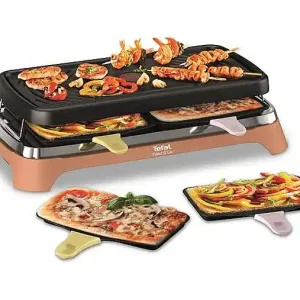 Raclettegerät TEFAL RE651JF0 8 Personen 1450W - Multifunktion, Grill, Plancha, Pizza Party, Brunch, Rezeptbuch Billig