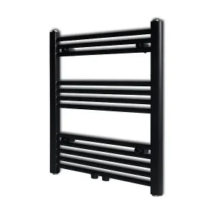 Wochenendangebot Handtuchheizkörper Warmwasser Gerade Schwarz 600x764 mm