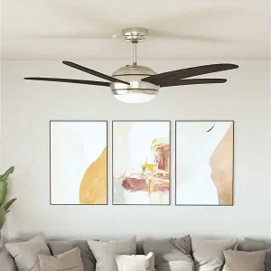Dekorativer Deckenventilator mit Licht 128 cm Braun Echt
