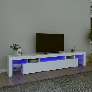 TV-Schrank mit LED-Leuchten Weiß 215x36,5x40 cm Highlight