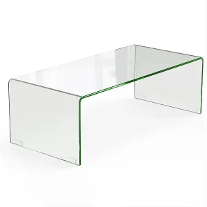 Couchtisch Glastisch U-förmiger Beistelltisch aus Gehärtetem Glas 108 x 50 x 35 cm Schnäppchen