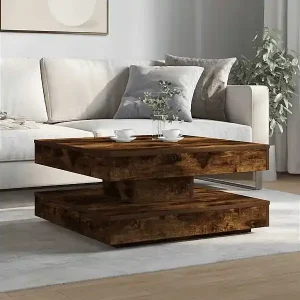 Sonderaktion Couchtisch 360-Grad Drehbar Räuchereiche 70x70x34,5 cm