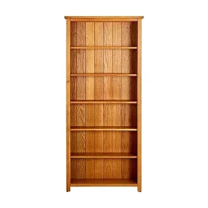 Bücherregal 6 Fächer 80x22,5x180 cm Massivholz Eiche Markenware