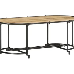 Couchtisch 110x55x40 cm Raues Mangoholz Ausverkauf