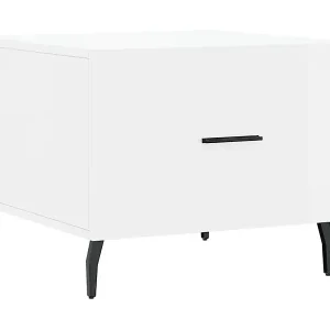 Couchtisch Hochglanz-Weiß 50x50x40 cm Holzwerkstoff Geprüft