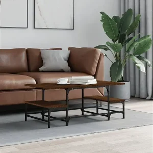 Günstig Couchtisch Braun Eichen-Optik 100x50,5x40 cm Holzwerkstoff