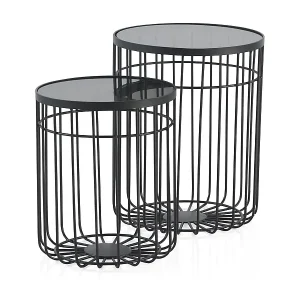 2er Set Metallbeineeistelltischen mit Glas Neue Ware