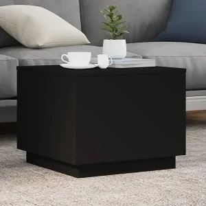 Couchtisch mit LED-Leuchten Schwarz 50x50x40 cm Garantierte Lieferung