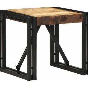 Couchtisch 40x40x35 cm Raues Massivholz Mango Letzte Chance