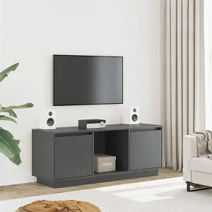 TV-Schrank Grau 110,5x35x44 cm Massivholz Kiefer Kracherpreis