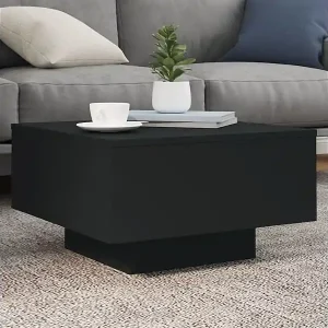 Couchtisch mit LED-Leuchten Schwarz 55x55x31 cm Versand Am Gleichen Tag